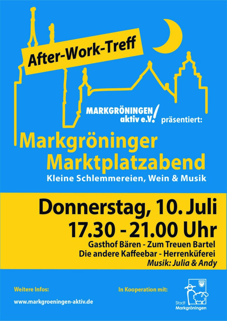 Plakat für den Markgröninger Marktplatzabend am 10. Juli 2025