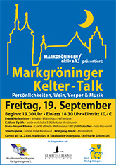 Plakat für den Markgröninger Kelter-Talk am 19. September 2025