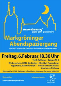 Plakat Markgröninger Abendspaziergang Februar 2026