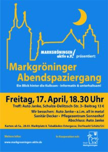 Plakat für den Markgröninger Abendspaziergang am 17. April 2026